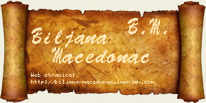 Biljana Macedonac vizit kartica